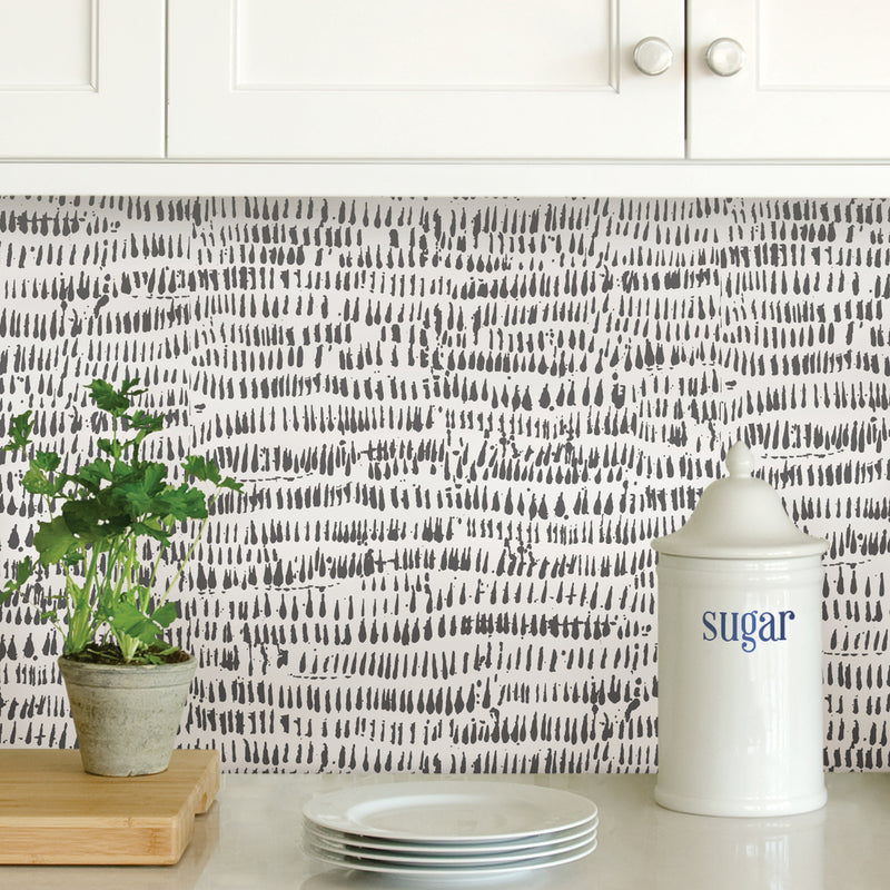 Kylver Charcoal Peel and Stick Wallpaper