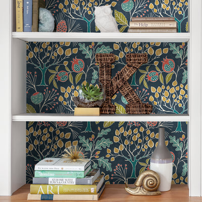 Groovy Garden Navy Peel and Stick Wallpaper