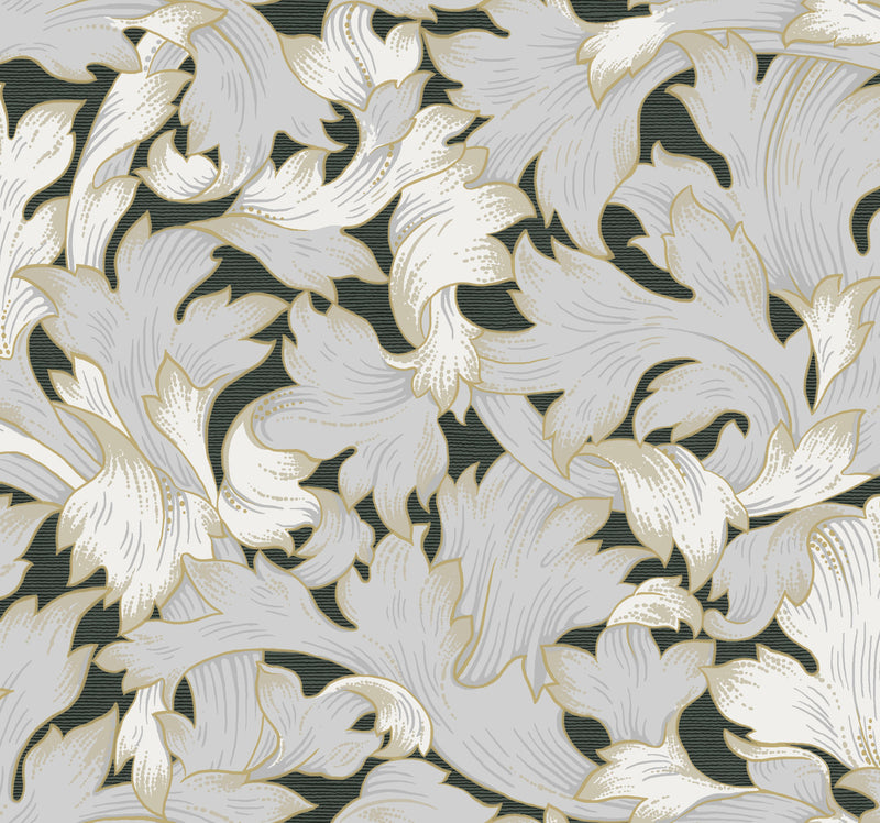 Jade Collection Acanthus Toss Heritage Botanical Wallpaper