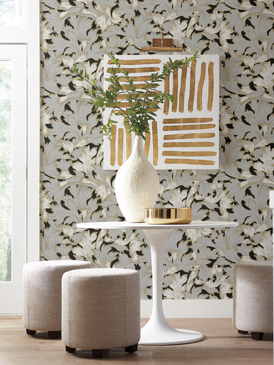 Jade Collection Acanthus Toss Heritage Botanical Wallpaper