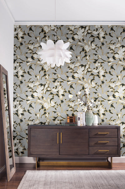 Jade Collection Acanthus Toss Heritage Botanical Wallpaper