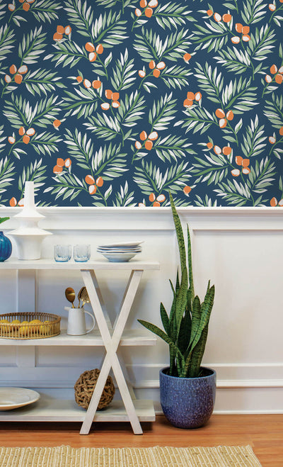 NextWall Peel and Stick Citrus Botanical Floral Wallpaper