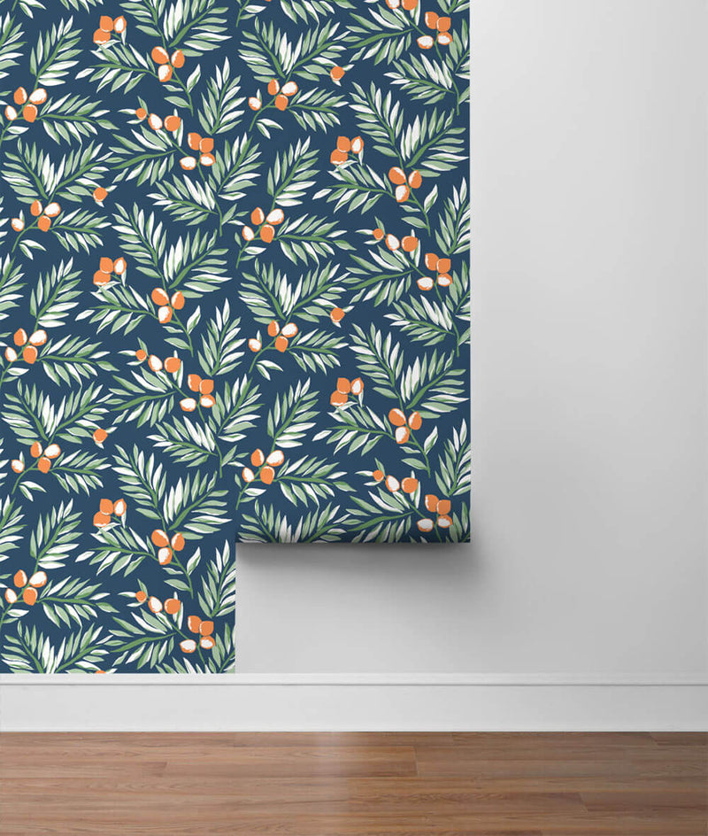 NextWall Peel and Stick Citrus Botanical Floral Wallpaper