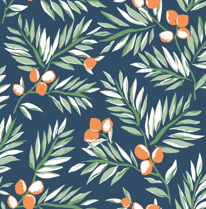 NextWall Peel and Stick Citrus Botanical Floral Wallpaper