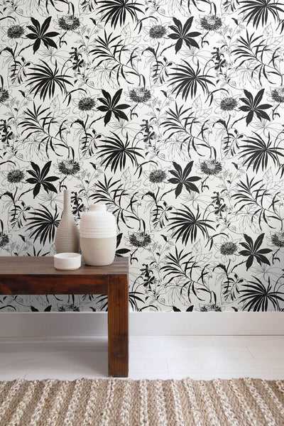 NextWall Peel and Stick Tropical Garden Wallpaper