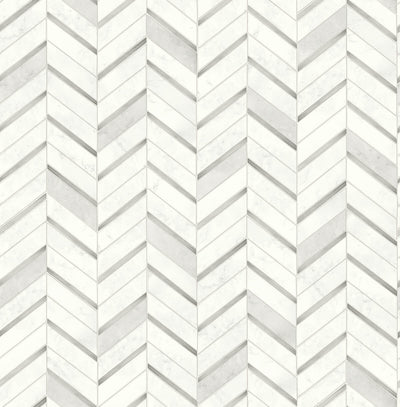 NextWall Peel and Stick Chevron Marble Tile Wallpaper