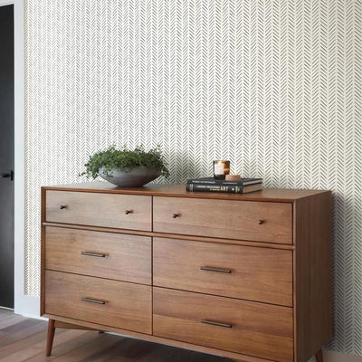 Magnolia Pick-up sticks Black and White Chevron Wallpaper