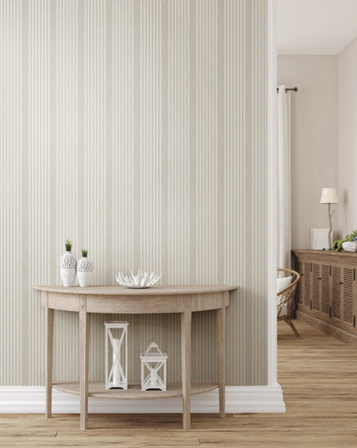 French Linen Stripe Premium Peel and Stick Wallpaper