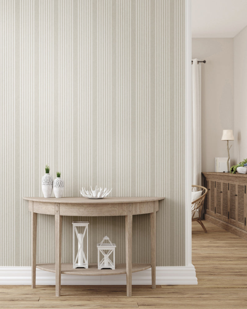 French Linen Stripe Premium Peel and Stick Wallpaper
