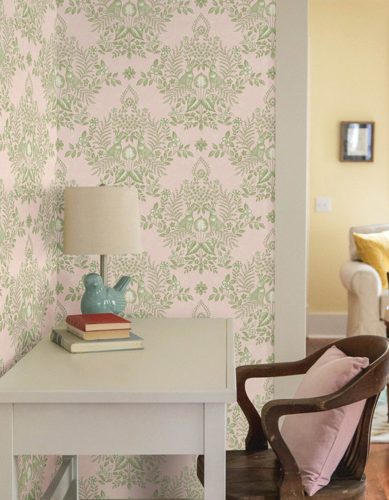 Cottontail Toile Premium Peel and Stick Wallpaper