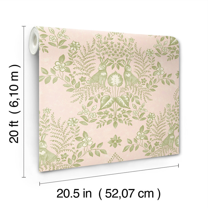 Cottontail Toile Premium Peel and Stick Wallpaper