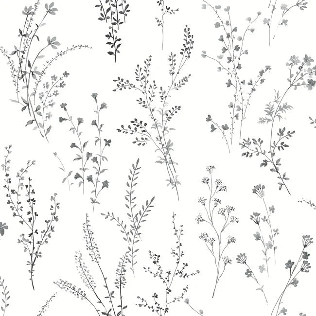 Wildflower Sprigs Peel and Stick Wallpaper