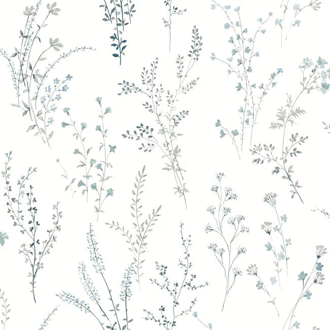 Wildflower Sprigs Peel and Stick Wallpaper