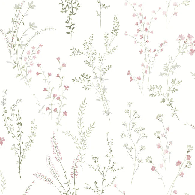 Wildflower Sprigs Peel and Stick Wallpaper