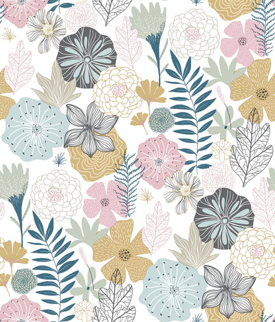 Perennial Blooms Peel and Stick Wallpaper