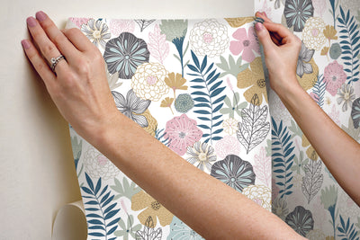 Perennial Blooms Peel and Stick Wallpaper