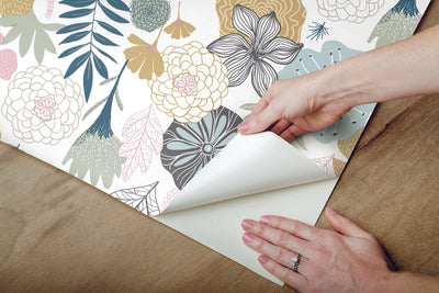 Perennial Blooms Peel and Stick Wallpaper