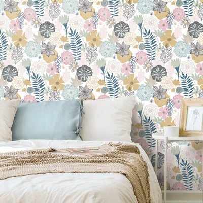 Perennial Blooms Peel and Stick Wallpaper