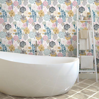 Perennial Blooms Peel and Stick Wallpaper