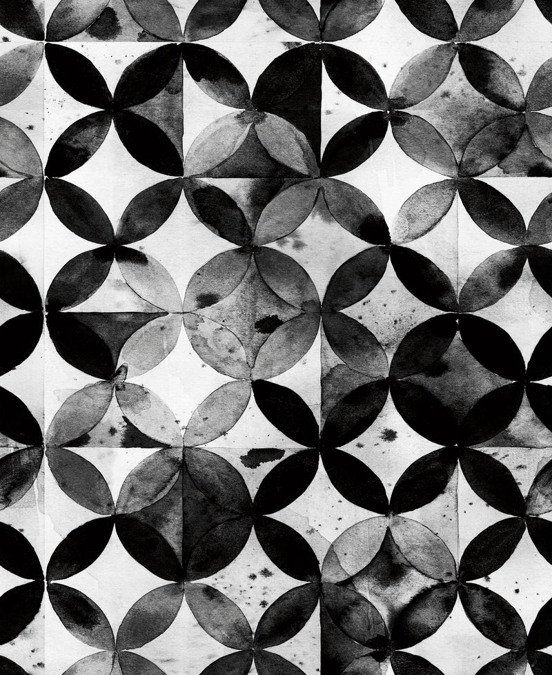 Paul Brent Black Moroccan Tile Peel and Stick Wallpaper