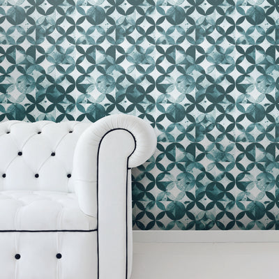 Paul Brent Green Moroccan Tile Peel and Stick Wallpaper