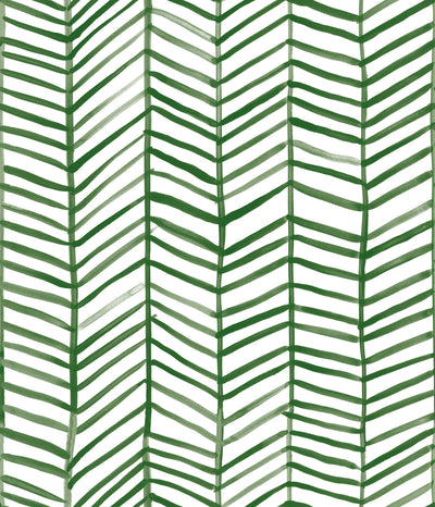 Cat Coquillette Green Herringbone Peel and Stick Wallpaper
