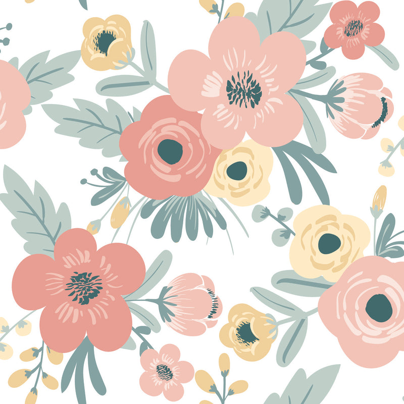 Poppy Floral Roommates Peel and Stick Wallpaper