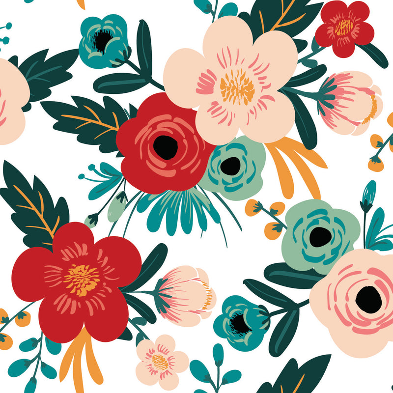 Poppy Floral Roommates Peel and Stick Wallpaper