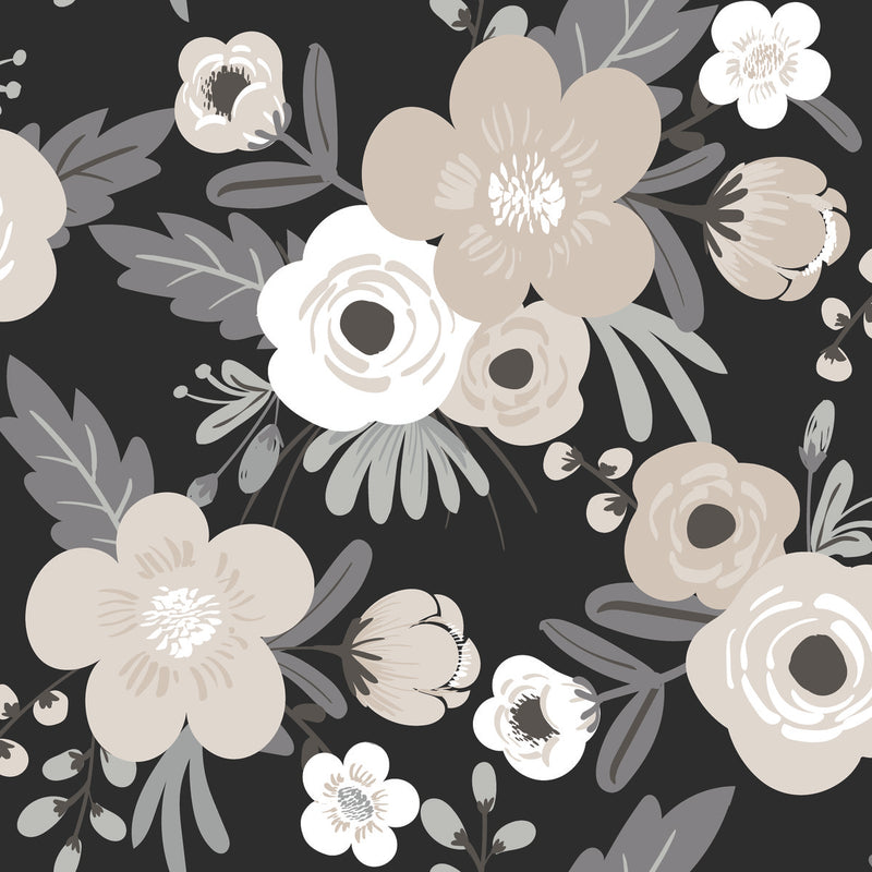 Poppy Floral Roommates Peel and Stick Wallpaper