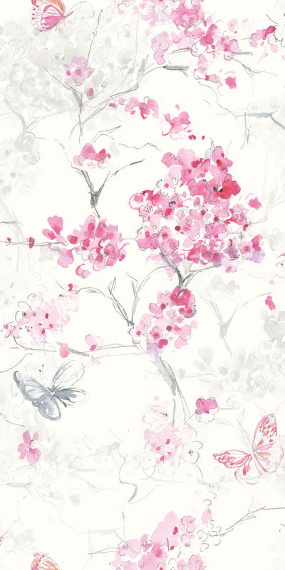 Spring Cherry Blossoms Roommates Peel and Stick Wallpaper