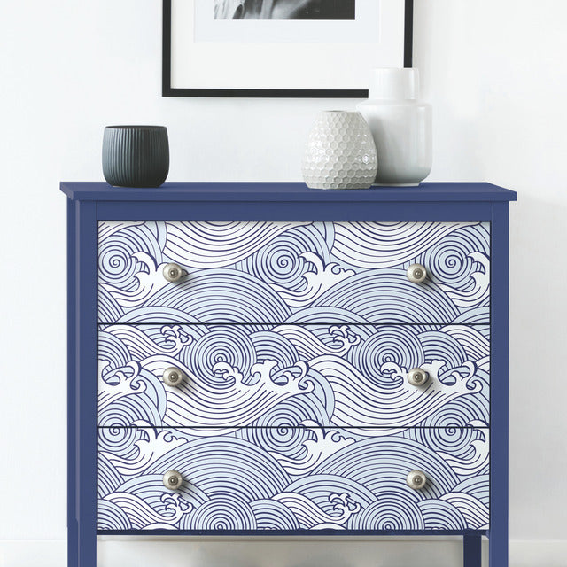 Asian Waves Roommates Peel and Stick Wallpaper