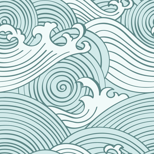 Asian Waves Roommates Peel and Stick Wallpaper