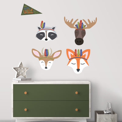 Sleepy Woodland Animals Giant Wall Decals