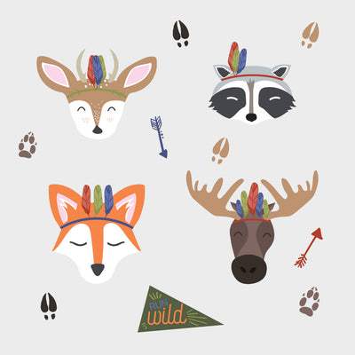 Sleepy Woodland Animals Giant Wall Decals