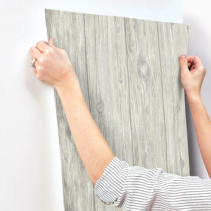 Gray Distressed Shiplap Rustic Wood Peel and Stick Wallpaper