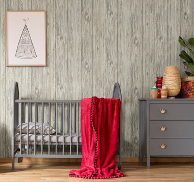 Gray Distressed Shiplap Rustic Wood Peel and Stick Wallpaper