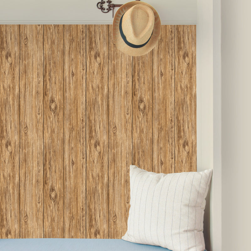 Brown Distressed Shiplap Rustic Wood Peel and Stick Wallpaper