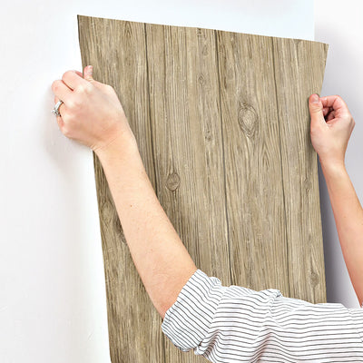 Brown Distressed Shiplap Rustic Wood Peel and Stick Wallpaper