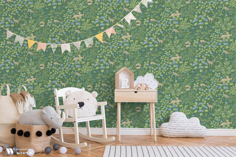 Woodland Floral Premium Peel and Stick Wallpaper