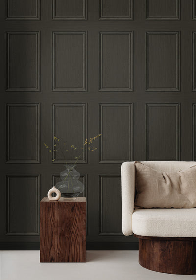 Stacy Garcia Home Wood Panel Charcoal Peel and Stick Wallpaper