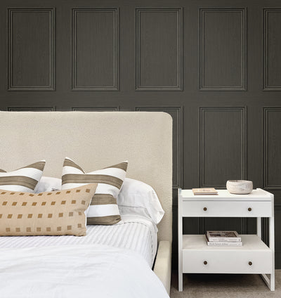 Stacy Garcia Home Wood Panel Charcoal Peel and Stick Wallpaper