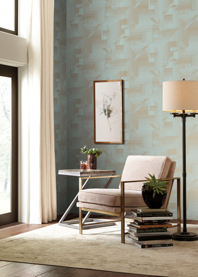 All Lined Up Mid Century Gold Stripe Wallpaper