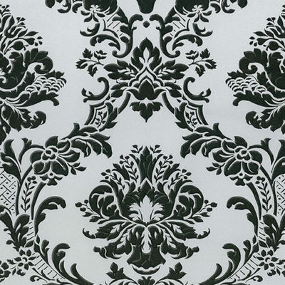 black silver damask wallpaper MD29433