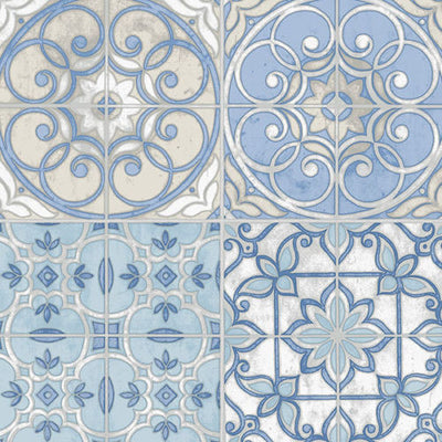 blue mosaic tiles kitchen wallpaper KE29950