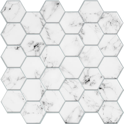 StickTILES Marble Hexagon Peel and Stick Tile