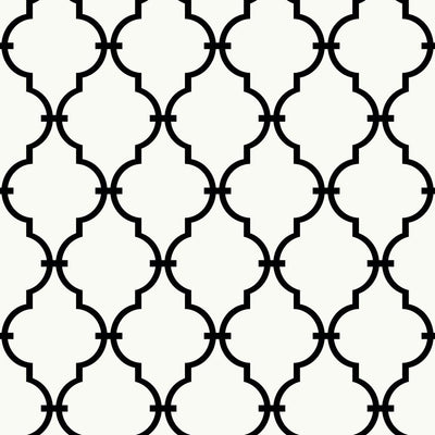 Black & White Geometric Trellis Peel and Stick Wallpaper