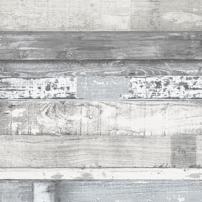 Modern Gray Charcoal Weathered Beachwood Wallpaper