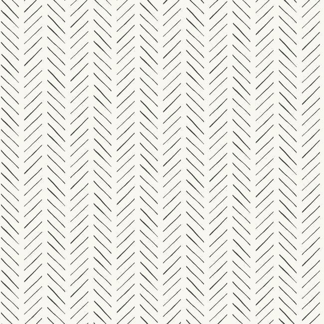 Magnolia Pick-up sticks Black and White Chevron Wallpaper