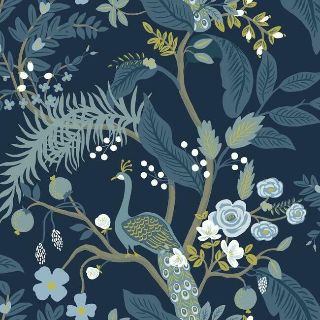 York Rifle Paper Co Peacock Whimsical Wallpaper