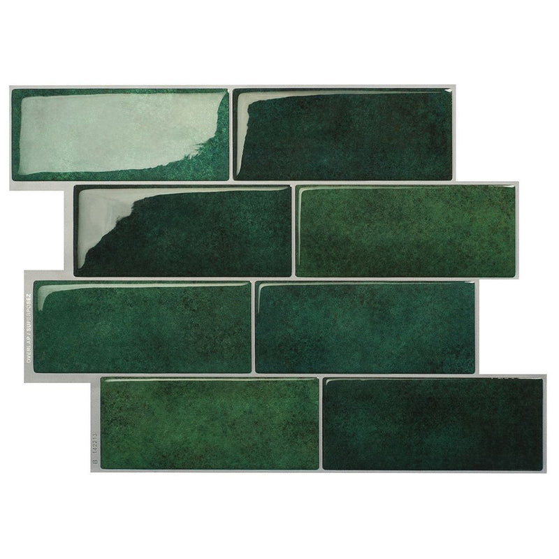 Smart Tiles Metro Green Subway Peel and Stick Tile